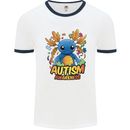 Axolottle Autism Awareness Autistic Mens Ringer T-Shirt White/Navy Blue