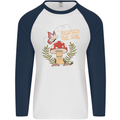 Respect the Soil Frog Climate Change Hippy Mens L/S Baseball T-Shirt White/Navy Blue