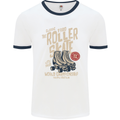 Roller Skate Retro Skating Boots Mens Ringer T-Shirt White/Navy Blue