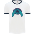 Alligator Snapping Turtle Mens Ringer T-Shirt White/Navy Blue