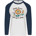 Invite Peace Day Hippy Flower Power Funny Mens L/S Baseball T-Shirt White/Navy Blue