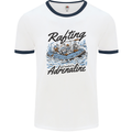 Rafting Get Soaked in Adrenaline White Water Mens Ringer T-Shirt White/Navy Blue