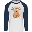 Anatomy of a Grizzly Bear Mens L/S Baseball T-Shirt White/Navy Blue