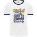 Supercross MotoX Dirt Bike Motocross Mens Ringer T-Shirt White/Navy Blue