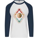 Reinstate Pluto Funny Astronomy Mens L/S Baseball T-Shirt White/Navy Blue