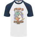 T-Rex Its Me I'm the Easter Bunny Funny Egg Mens S/S Baseball T-Shirt White/Navy Blue