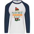 Im Not Short Tall Elf Funny Christmas Mens L/S Baseball T-Shirt White/Navy Blue