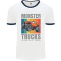 Monster Trucks are My Jam Mens Ringer T-Shirt White/Navy Blue