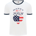 Independence Day Happy 4th of July Mens Ringer T-Shirt White/Navy Blue