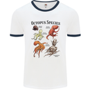 Octopus Species Sealife Scuba Diving Mens Ringer T-Shirt White/Navy Blue