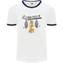 Tough Night Funny Dog Bat Hangover Alcohol Beer Mens Ringer T-Shirt White/Navy Blue