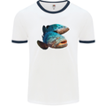 Goliath Fish Fishing Fisherman Mens Ringer T-Shirt White/Navy Blue