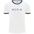 Science Symbols Physics Chemistry Biology Mens Ringer T-Shirt White/Navy Blue