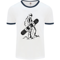 A Snowboarder Snowboarding Winter Sports Mens Ringer T-Shirt White/Navy Blue