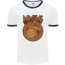 Dadcules Funny Fathers Day Gym Mens Ringer T-Shirt White/Navy Blue