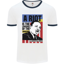 A Riot Martin Luther King Black Lives Matter Mens Ringer T-Shirt White/Navy Blue