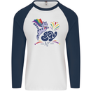 Cat Gay AF LGBT Gay Pride Mens L/S Baseball T-Shirt White/Navy Blue