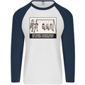 Science Teacher Playground Duty Funny Mens L/S Baseball T-Shirt White/Navy Blue