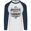 Romantic Walks Hardware Store Tradesman DIY Mens L/S Baseball T-Shirt White/Navy Blue