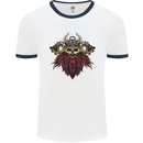 A Steampunk Viking Mens Ringer T-Shirt White/Navy Blue