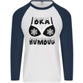 Bra Humbug Snowflake Funny Christmas Mens L/S Baseball T-Shirt White/Navy Blue