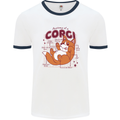 The Anatomy of a Corgi Dog Mens Ringer T-Shirt White/Navy Blue