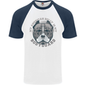 My American Bully is My Bodyguard Dog Mens S/S Baseball T-Shirt White/Navy Blue