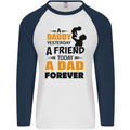 Daddy A Dad Forever Funny Fathers Day Mens L/S Baseball T-Shirt White/Navy Blue