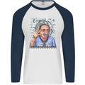 Einstein Science Quantum Physics Maths Geek Mens L/S Baseball T-Shirt White/Navy Blue