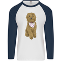 A Doodle Goldendoodle Dog Mens L/S Baseball T-Shirt White/Navy Blue