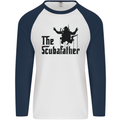 The Scuba Father Day Funny Diver Diving Mens L/S Baseball T-Shirt White/Navy Blue