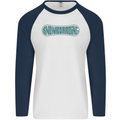 Snowboarding Snow Board Mens L/S Baseball T-Shirt White/Navy Blue