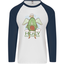 Holy Guacamole Funny Food Angel Mens L/S Baseball T-Shirt White/Navy Blue