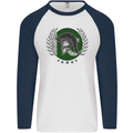 Pakistan Bodybuilding Gym Training Pakistani Mens L/S Baseball T-Shirt White/Navy Blue