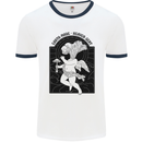 Mushrooms Earth Made Heaven Sent Fungi Mens Ringer T-Shirt White/Navy Blue