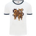 Shiba Inu Steampunk Dog Mens Ringer T-Shirt White/Navy Blue