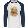 Kitesurfing Spray and Pray Mens L/S Baseball T-Shirt White/Navy Blue