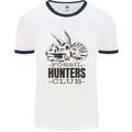 Fossil Hunters Club Paleontology Dinosaurs Mens Ringer T-Shirt White/Navy Blue