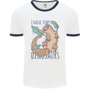 I Raise Tiny Dinosaurs Lizards Chameleon Mens Ringer T-Shirt White/Navy Blue