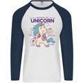 Anatomy of a Unicorn Funny Fantasy Mens L/S Baseball T-Shirt White/Navy Blue