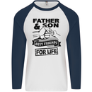 Father & Son Best Friends for Life Mens L/S Baseball T-Shirt White/Navy Blue