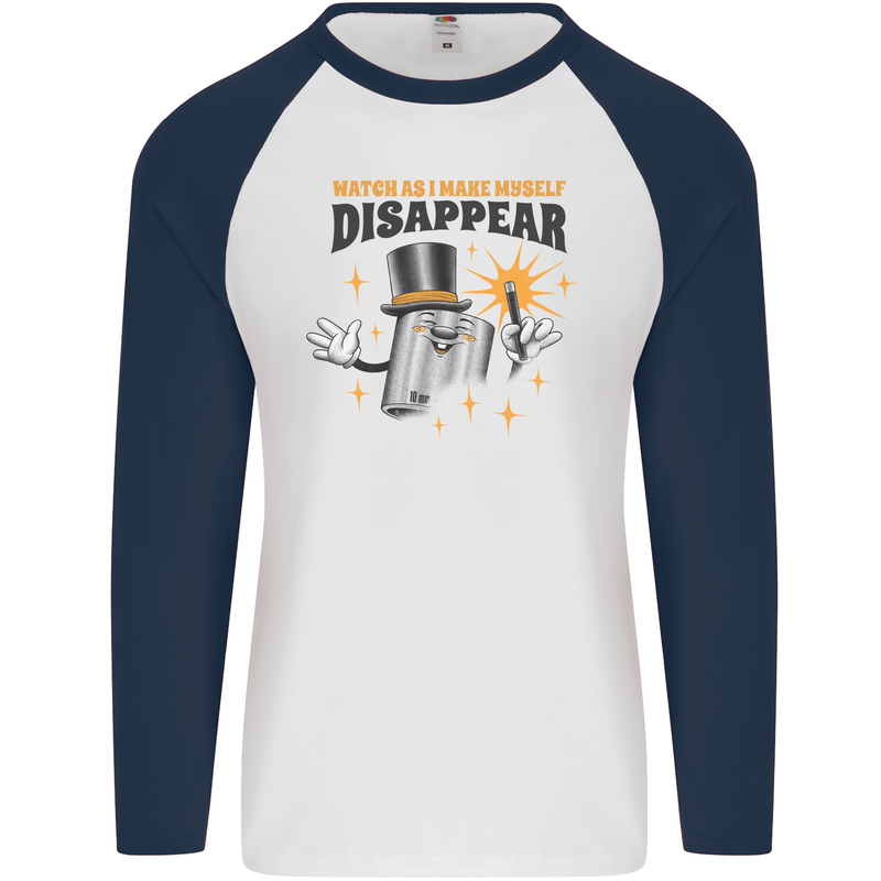 Funny Socket Mechanic DIY Tradesman Tools Mens L/S Baseball T-Shirt White/Navy Blue