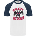 I've Seen Mothman Mens S/S Baseball T-Shirt White/Navy Blue