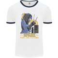 Future Spark Female Welder Welding Mens Ringer T-Shirt White/Navy Blue