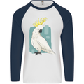 A Cockatoo Mens L/S Baseball T-Shirt White/Navy Blue