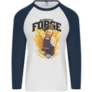 Blacksmiths Forge Mens L/S Baseball T-Shirt White/Navy Blue