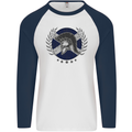 Scotland Bodybuilding Gym Training Scottish Mens L/S Baseball T-Shirt White/Navy Blue