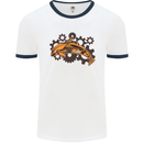 A Steampunk Dolphin Mens Ringer T-Shirt White/Navy Blue