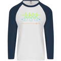 Electrocardiography Music Abby Road Mens L/S Baseball T-Shirt White/Navy Blue