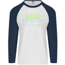 Electrocardiography Music Abby Road Mens L/S Baseball T-Shirt White/Navy Blue